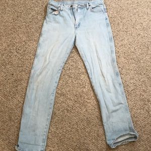 Cowboy Cut Wranglers, Gold Buckle Bleach